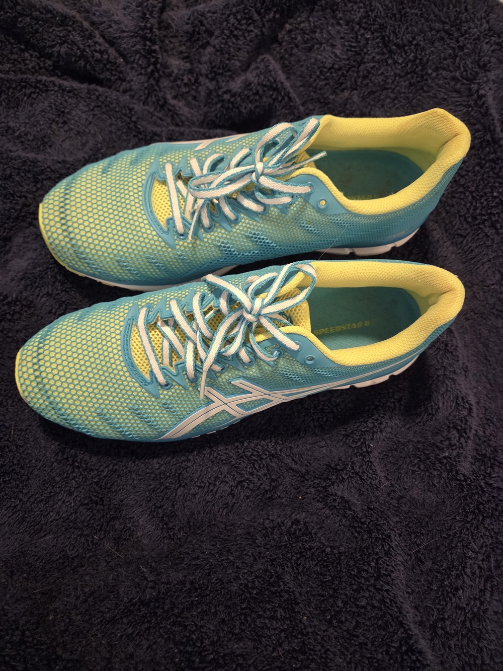 ASICS Turquoise and Yellow Women's Gel Speedstar 6 Running Shoes - Size 10